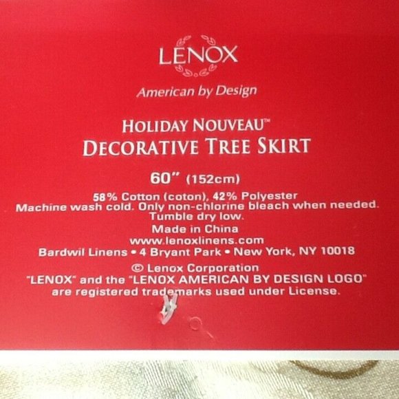 brand new Lenox Christmas Holiday Nouveau Damask approx. 60" Round Tree Skirt - Picture 7 of 12